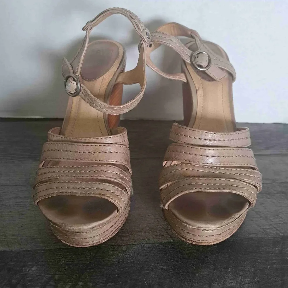 Frye beige strappy